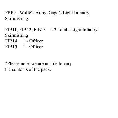 FBP9 Wolfe's Army - Gages Light Infantry Skirmishing (24 Figures)