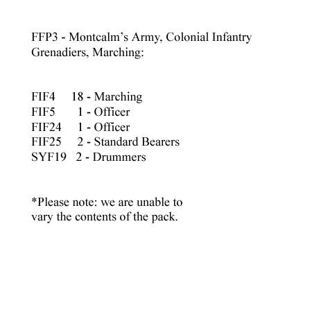 FFP3 French Colonial Grenadiers Marching, Musket Slung On Shoulder (24 Figures)