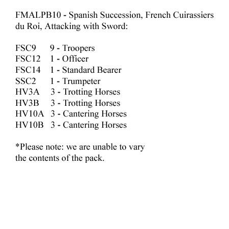 FMALBP10 French Cuirassiers Du Roi Attacking With Sword (12 Mounted Figures)