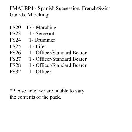 FMALBP4 French Or Swiss Guards Marching (24 Figures)