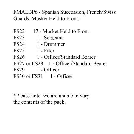 FMALBP6 French Or Swiss Guard Standing Musket Held To Front (24 Figures)