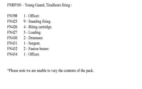 FNBP101 Young Guard Tirailleurs In Full Dress, Standing Firing (25 Figures)