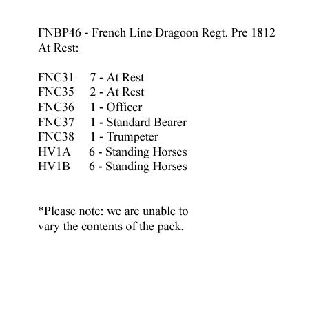 FNBP46 French Line Dragoon Pre 1812, At Rest (12 Mounted Figures)