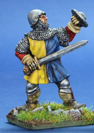 HW67 Infantryman With Sword & Buckler - Livery Tunic & Globular Bascinet (1 Figure)