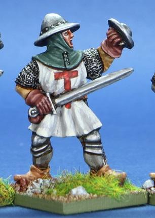 HW68 Infantryman With Sword & Buckler - Livery Tunic & Kettle Hat (1 Figure)