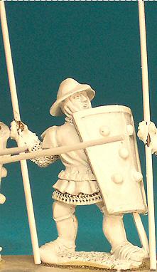 HW94 Pavesier Standing Holding Spear Upright - Livery Tunic & Kettle Hat (1 Figure)