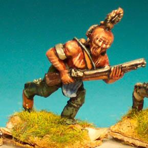 IND10(FR) Warrior In Breech Cloat & Leggings, Running With Musket