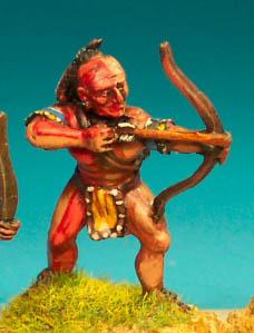 IND12(FR) Warrior In Breech Cloat, Firing Bow