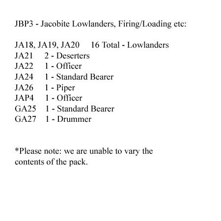 JBP3 Jacobite Lowlanders Firing/Loading Etc (24 Figures)