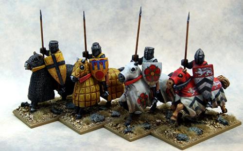 LCC02 Mounted Crusading Knights (Great Helm) (Lance Upright) (4)
