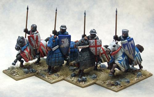 LCC05 Mounted Crusading Knights (Open Helms) (Lance Upright) (4 figures)