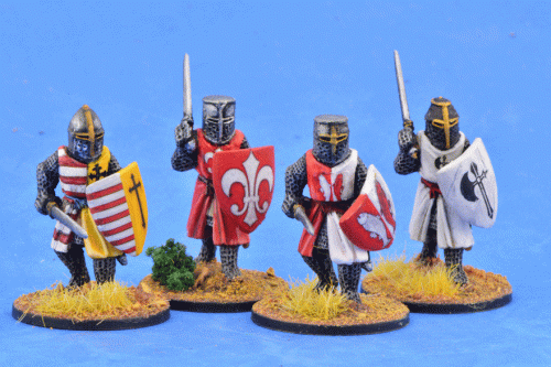 LCF03 Crusading Foot Knights (Great Helms) (Advancing) (4)