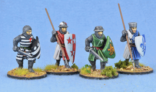 LCF07 Crusading Foot Knights (Open Helms) (Advancing) (4)
