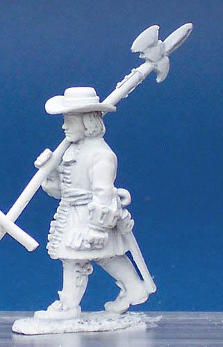 LS35 Sergent - Marching Shouldered Halberd, Wearing Waist Sash (1 Figure)