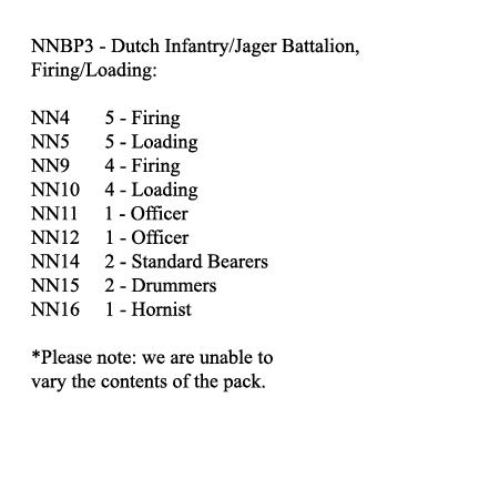 NNBP3 Dutch Infantry / Jager Battalion 1815, Firing And Loading (25 Figures)