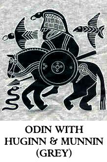 Odin with Huginn & Munnin T-Shirt (Grey) (1)