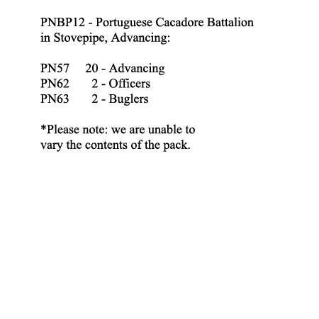 PNBP12 Portuguese Cacadore In Stovepipe Cap, Advancing (24 Figures)