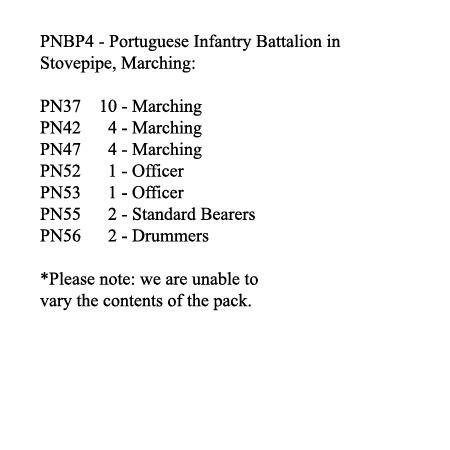 PNBP4 Portuguese Infantry In Stovepipe Cap, Marching (24 Figures)