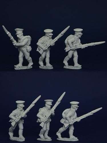 PSNRPK11 Prussian Reservists In Cap, Advancing (6 Figures)