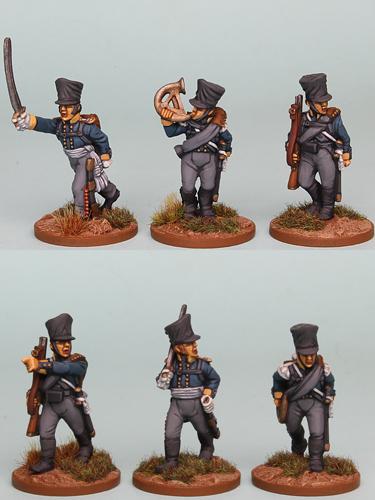 PSNRPK7 Prussian Fusilier Command, Advancing (6 Figures)