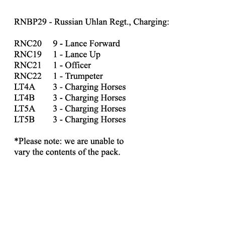RNBP29 Russian Uhlan Regiment, Charging (12 Mounted Figures)