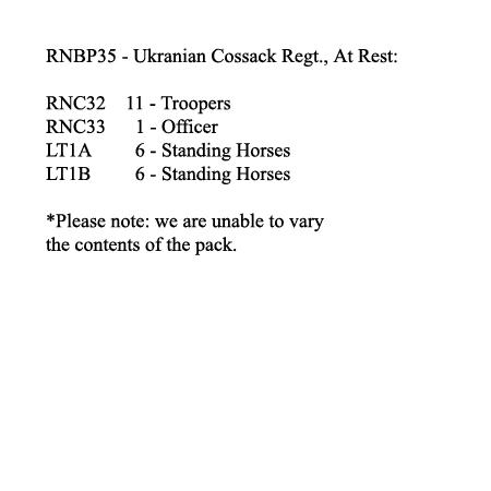RNBP35 Ukrain Cossack Regiment At Rest (12 Mounted Figures)