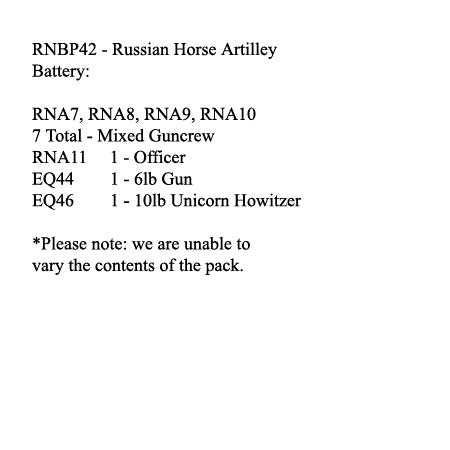 RNBP42 Russian Horse Artillery Battery Pack (2 Guns, 8 Figures)