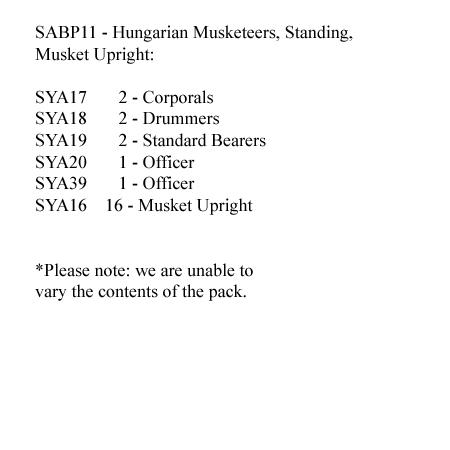 SABP11 Hungarian Musketeers Standing Musket Upright (24 Figures)