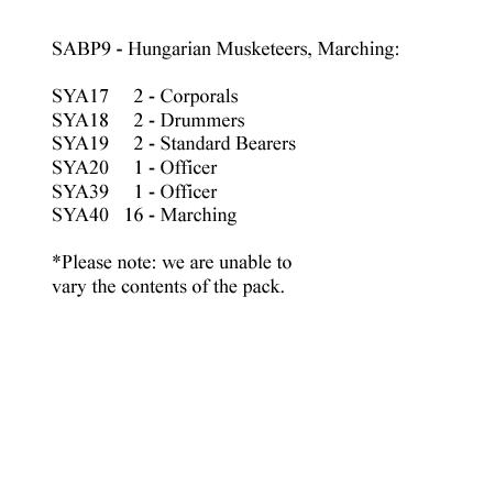 SABP9 Hungarian Musketeers Marching (24 Figures)