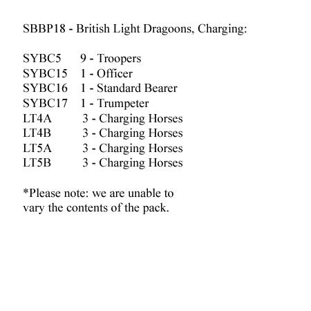 SBBP18 Cavalry - British Light Dragoon Charging (12 Mounted Figures)