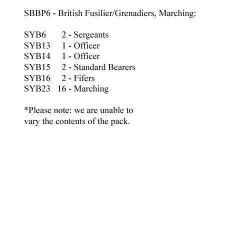 SBBP6 British Fusiliers/Grenadiers Marching (24 Figures)