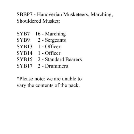 SBBP7 Hanoverian Musketeers Marching Shouldered Musket (24 Figures)