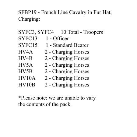 SFBP19 Cavalry - French Line Cavalry In Fur Hat, Charging (12 Mounted Figures)