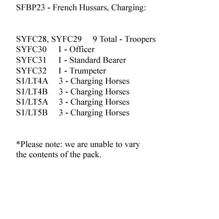 SFBP23 Cavalry - French Hussars, Charging (12 Mounted Figures)