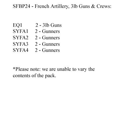 SFBP24 Artillery - French (2 x 3lb Guns And 8 Crew)
