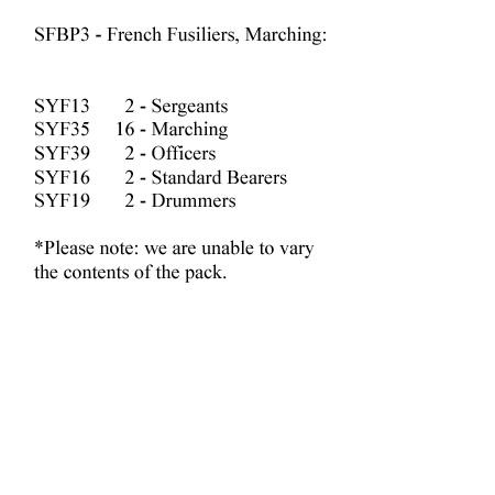 SFBP3 French (Unfastened Coats) Fusilers Marching (24 Figures)