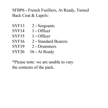 SFBP6 French (Turned Back Coat & Lapels) Fusilers At Ready (24 Figures)