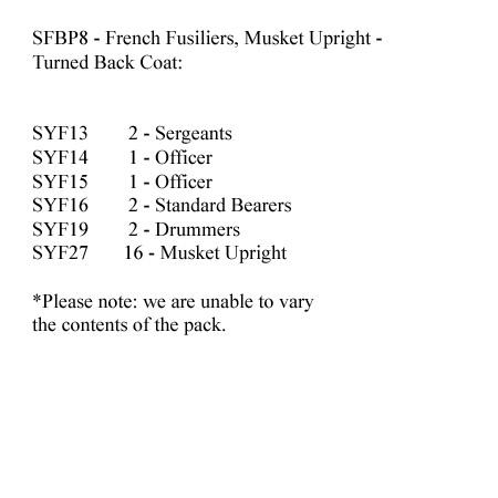 SFBP8 French (Turned Back Coat) Fusilers Musket Upright (24 Figures)