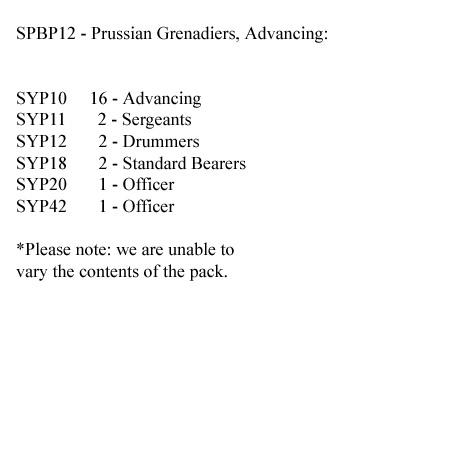 SPBP12 Prussian Grenadiers, Advancing (24 Figures)