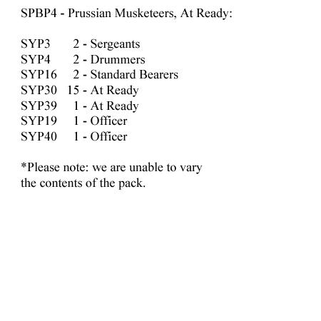 SPBP4 Prussian Musketeers, At Ready (24 Figures)