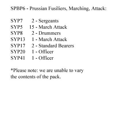 SPBP6 Prussian Fusiliers, March Attack (24 Figures)
