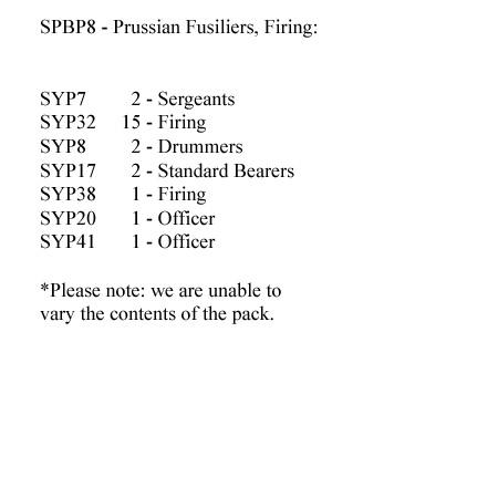 SPBP8 Prussian Fusiliers, Firing (24 Figures)