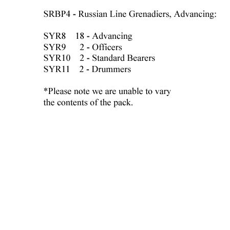 SRBP4 Russian Line Grenadiers Advancing (24 Figures)