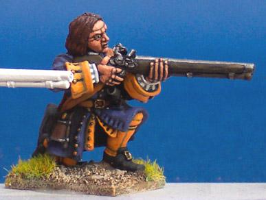 SS14(FR) WSS Musketeer, Kneeling Firing, Barehead (1 Figure)