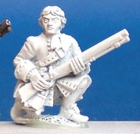 SS16(FR) WSS Musketeer, Kneeling At Ready, Barehead (1 Figure)