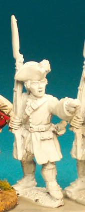SYF3 Infantryman (Unfastened Coat) - Fusilier Standing, Musket Upright, Pointing & Shouting (1 figure)