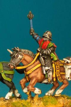 WRC9 Mounted Man At Arms - Weapon Raised - Slashed Sleeve Tabard, Sallet And Bevor With Mace (1 figure)